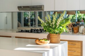 Luxury Villa, Patio, Pool View | Private kitchen