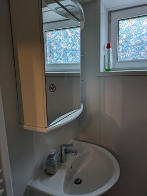 Dusche, Handtücher, Seife, Toilettenpapier