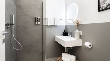 Dusche, Haartrockner, Handtücher