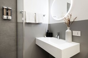 Dusche, Haartrockner, Handtücher