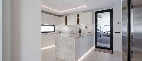 Luxury Villa, Beach View | Private kitchen