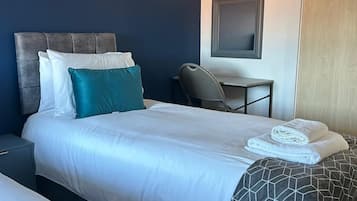 1 bedroom, desk, iron/ironing board, travel cot