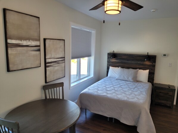 Desk, free WiFi, bed sheets