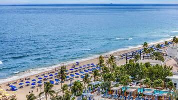 On the beach, white sand