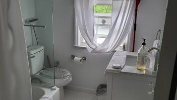 Shower, towels, soap