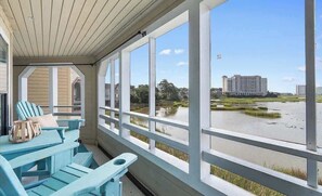 Terrace/patio - Dunes Pointe 2BR condo walk to the beach (Myrtle Beach)