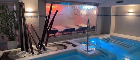 Een sauna, een bubbelbad