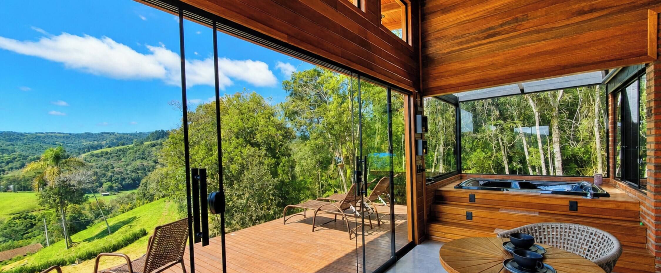 Cabana Bad Wolf com Jacuzzi - Rancho Queimado | Terrasse/Patio