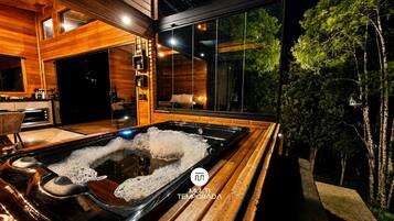 Honeymoon Cabin, Jetted Tub, Mountain View | Spa | Hot tub