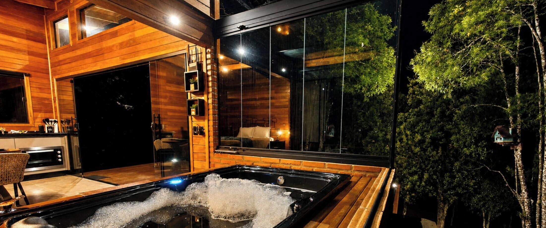 Cabana Bad Wolf com Jacuzzi - Rancho Queimado | Spa | Hot tub