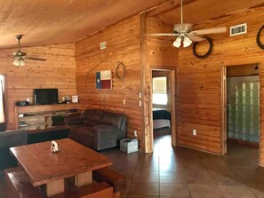 Cabin, 2 Bedrooms, Kitchen, Mountain View | Living area - Cottonwood Creek Cabins - Entire Site (Alpine)