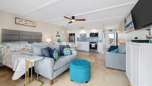 Smart TV - Spectacular Ocean View STEPS from the Beach and Pool! Third Floor Studio! (New Smyrna Beach)