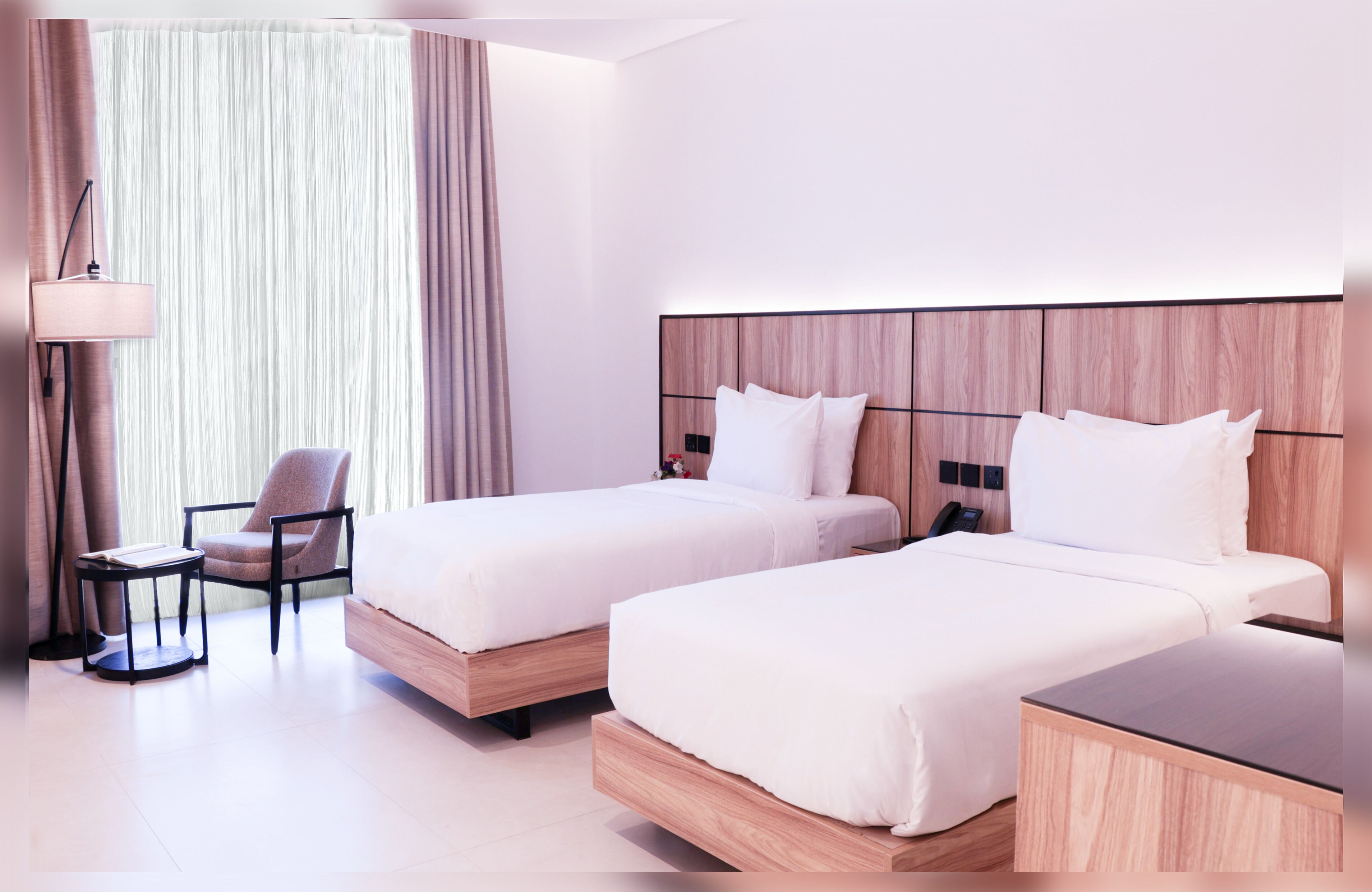 베이직 더블룸, 싱글침대 2개 | 객실 내 금고, 방음 설비, 다리미/다리미판, 무료 WiFi