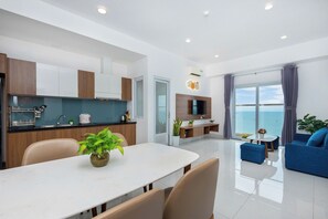 Royal Apartment, 2 Bedrooms, Beach View | Living area | 43-inch Smart TV with cable channels - Oasky Beach House Vung Tau (Ho Chi Minh City)