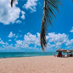 On the beach, white sand
