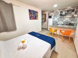 Hypo-allergenic bedding, desk, laptop workspace, free WiFi