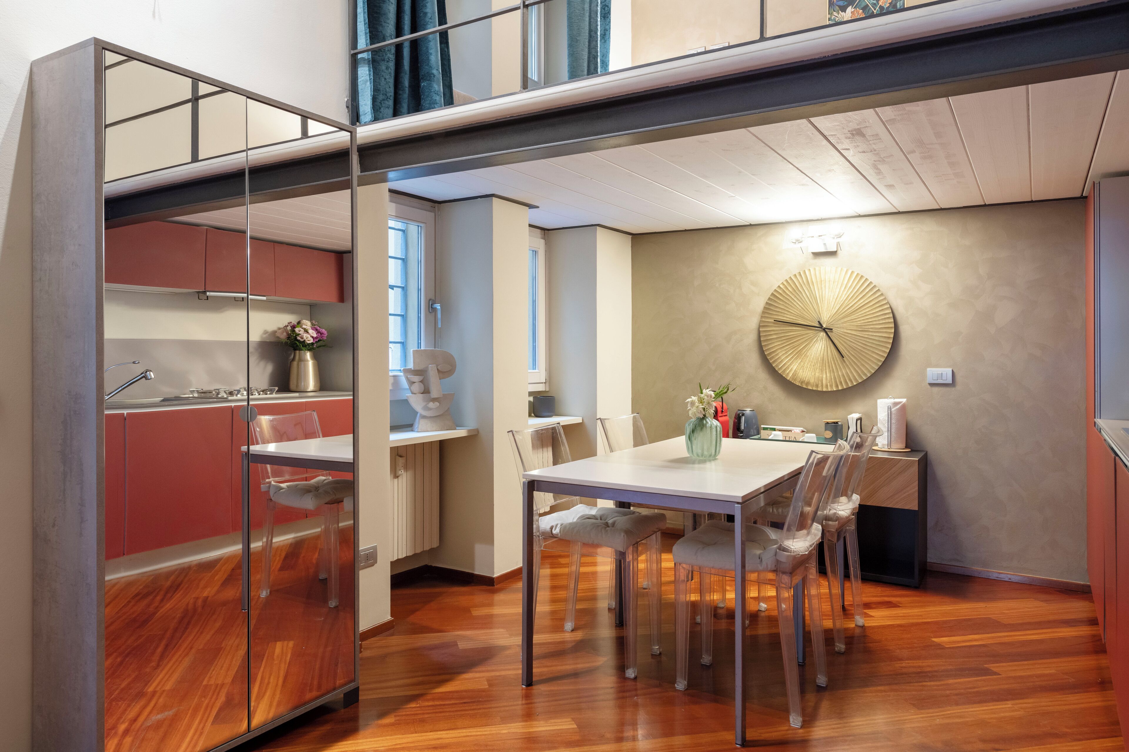 Deluxe Apartment, 1 Bedroom, Patio, Via Giuseppe Mazzini 20 | 私人廚房 | 電冰箱、微波爐、爐台、義式濃縮咖啡機