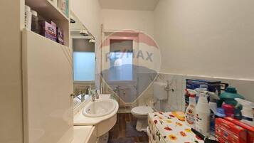 Shower, bidet, towels, soap