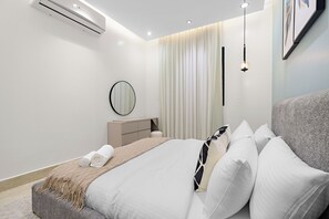 Premium-Apartment | 2 Schlafzimmer, Bettwäsche aus ägyptischer Baumwolle