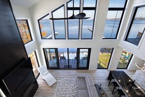 Smart TV, fireplace, video games, foosball