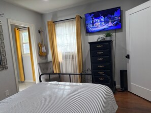 1 bedroom, iron/ironing board, travel crib, free WiFi