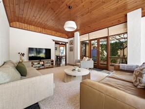 Televisión y chimenea 