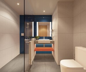 Suihku, ilmaiset hygieniatuotteet, hiustenkuivaaja, bidee