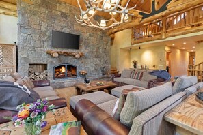 TV, fireplace, offices