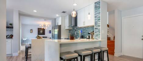 Microwave, oven, stovetop, dishwasher