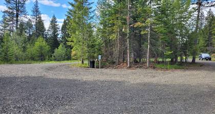 Remote RV site with full hookups on 16 wooded acres. Site B.
