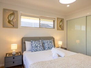 1 bedroom, iron/ironing board, travel crib, WiFi