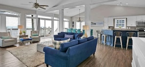 Smart TV, fireplace - Surfer's Delight - Amazing 6 BR Oceanfront Home in Hampton Colony (North Topsail Beach)