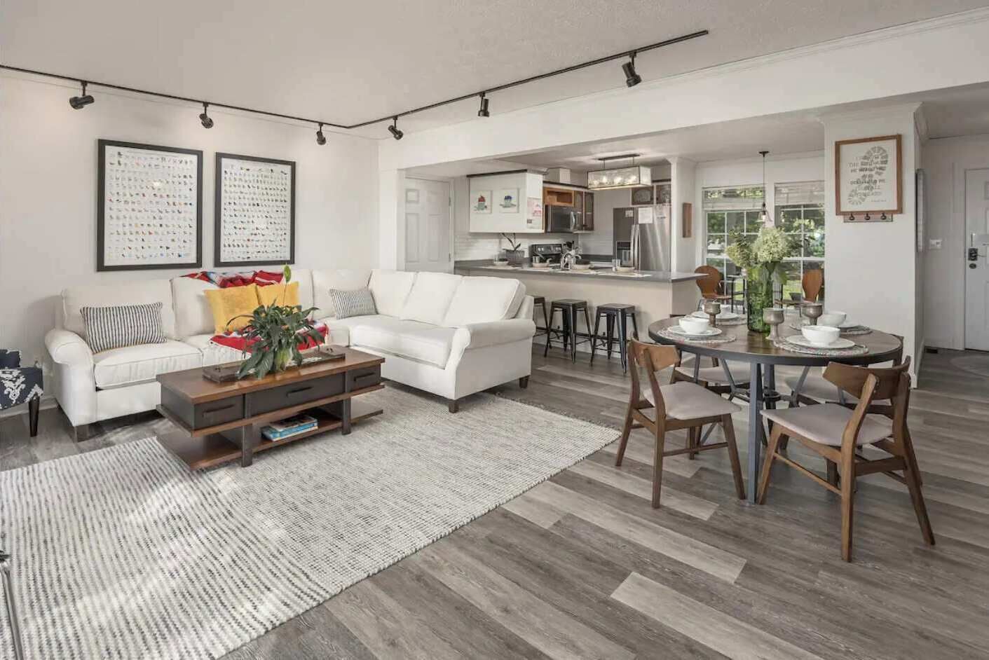 TV, fireplace, foosball