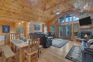 Cabin, 4 Bedrooms | Living area | Smart TV - Walden's Ridge Cabin 4 Bedroom Cabin (Sevierville)