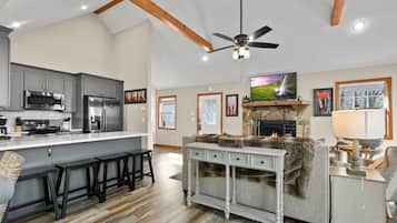 Cabaña, 2 habitaciones | Cocina privada | Refrigerador, horno, cafetera y tetera y tostadora