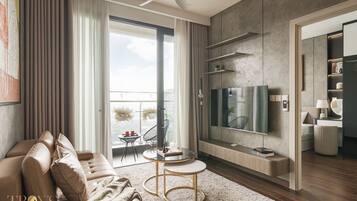 Superior Apartment, 2 Bedrooms, City View | Memory foam beds, desk, laptop workspace, blackout drapes