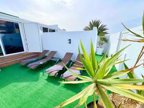 Comfort Bungalow, Sea View | Terrace/patio - Sea View Bungalow with Communal Pool (Antigua)