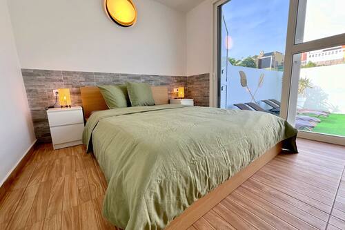 Bungalou Comfort, vistes al mar | 1 dormitori, escriptori i espai de treball apte per a portàtils