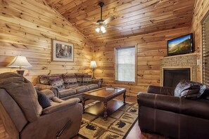 TV, lareira, videogames