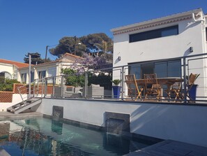 Piscine extérieure, piscine chauffée