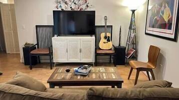 Smart TV, music library, stereo, computer monitors