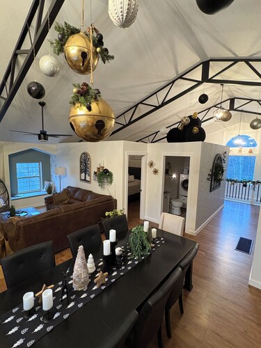 One of a kind 4-bedroom barndominium in Warsaw, Ohio on 23 wooded acres.