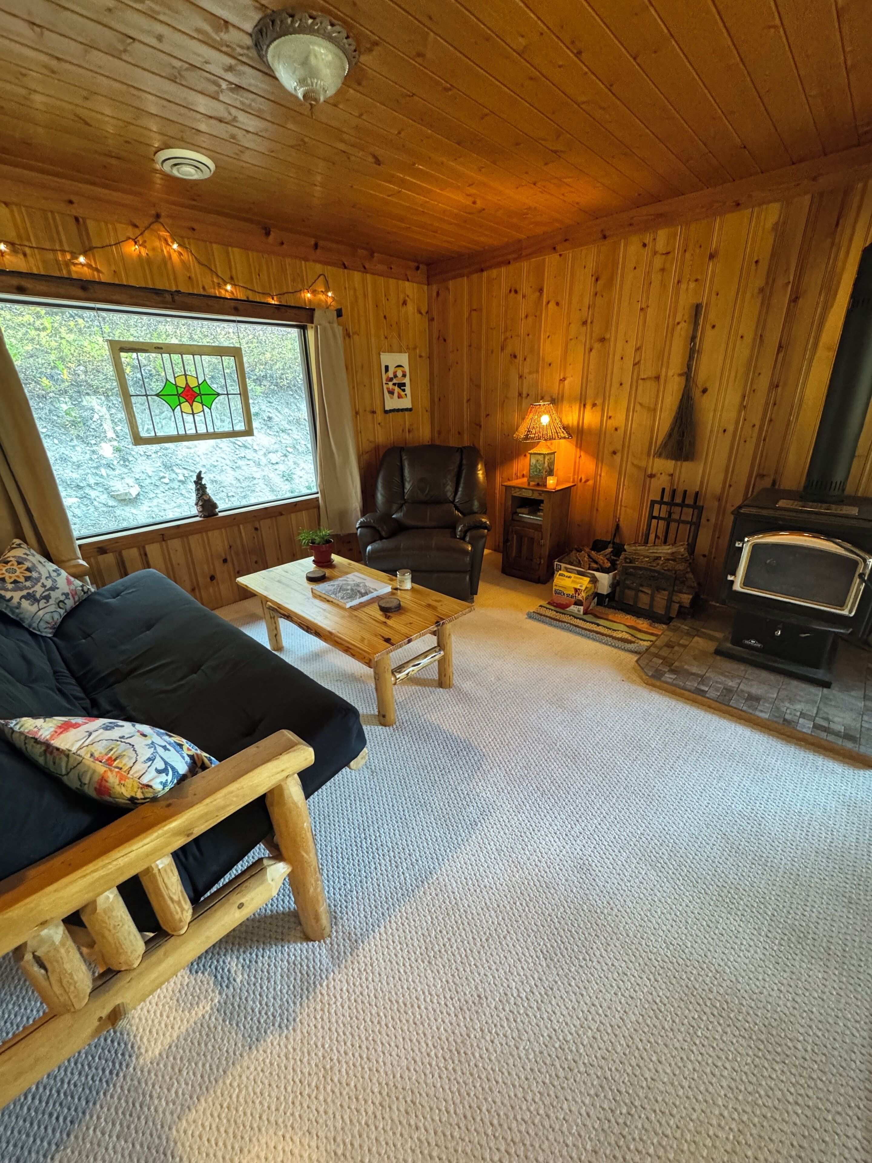 Smart TV, fireplace, video games, DVD player