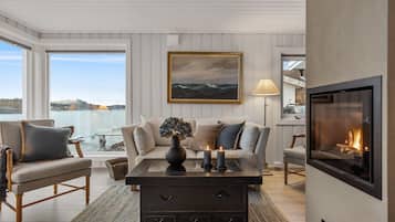 Smart-tv och eldstad