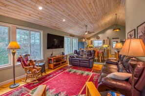 スマートテレビ、暖炉、DVD プレーヤー、書庫