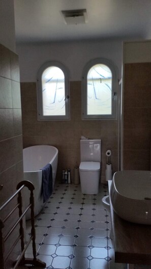 Dusche, Haartrockner, Bidet, Handtücher