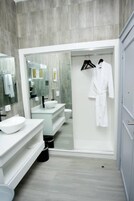 Slippers, towels, soap, shampoo