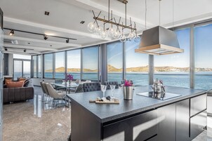 Luxury Villa, Private Pool, Sea View | Living area | 43-inch plasma TV with satellite channels