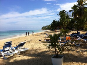 Sun-loungers, beach towels - Villa typique 1 chambre CLIMATISEE 2 pers, dans une belle propriété sécurisée. (Las Terrenas)