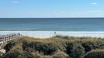 Plage, chaises longues